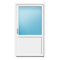Nebeneingangstür 120x210 cm Weiß 2/3 Glas