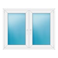 Zweiflügeliges Fenster 136x108 cm Weiß