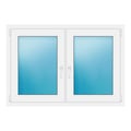 Zweiflügeliges Fenster 130x90 cm Weiß