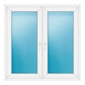 Zweiflügeliges Fenster 134x134 cm Weiß