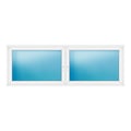 Zweiflügeliges Fenster 272x96 cm Weiß