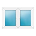 Zweiflügeliges Fenster 130x88 cm Weiß