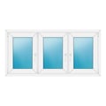 Dreiflügeliges Fenster 160x78 cm Weiß
