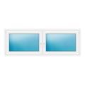 Zweiflügeliges Fenster 202x72 cm Weiß