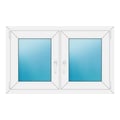 Zweiflügeliges Fenster 112x70 cm Weiß