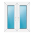 Zweiflügeliges Fenster 90x104 cm Weiß
