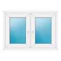 Zweiflügeliges Fenster 106x76 cm Weiß