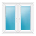 Zweiflügeliges Fenster 108x106 cm Weiß