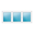 Dreiflügeliges Fenster 240x98 cm Weiß