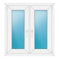 Zweiflügeliges Fenster 88x94 cm Weiß