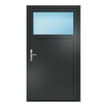 Nebeneingangstür 110x196 cm Anthrazit genarbt 1/3 Glas