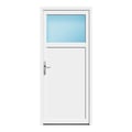 Nebeneingangstür 88x201 cm Weiß 1/3 Glas