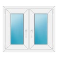 Zweiflügeliges Fenster 86x76 cm Weiß