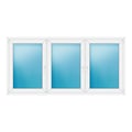 Dreiflügeliges Fenster 234x114 cm Weiß
