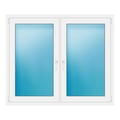 Zweiflügeliges Fenster 150x126 cm Weiß