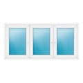 Dreiflügeliges Fenster 192x94 cm Weiß