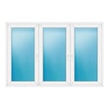 Dreiflügeliges Fenster 210x140 cm Weiß