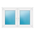 Zweiflügeliges Fenster 122x80 cm Weiß