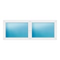 Zweiflügeliges Fenster 256x96 cm Weiß