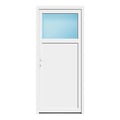 Nebeneingangstür 88x198 cm Weiß 1/3 Glas