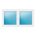 Zweiflügeliges Fenster 186x102 cm Weiß