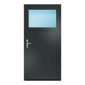 Nebeneingangstür 100x205,5 cm Anthrazitgrau genarbt 1/3 Glas