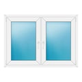 Zweiflügeliges Fenster 134x96 cm Weiß