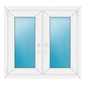 Zweiflügeliges Fenster 94x88 cm Weiß
