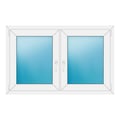 Zweiflügeliges Fenster 132x84 cm Weiß