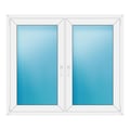 Zweiflügeliges Fenster 144x124 cm Weiß