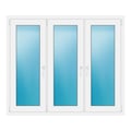 Dreiflügeliges Fenster 156x132 cm Weiß