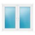 Zweiflügeliges Fenster 130x114 cm Weiß