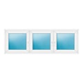 Dreiflügeliges Fenster 216x72 cm Weiß