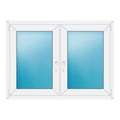 Zweiflügeliges Fenster 132x96 cm Weiß