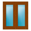 Zweiflügeliges Fenster 100x110 cm Golden Oak genarbt
