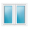 Zweiflügeliges Fenster 110x100 cm Weiß