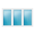 Dreiflügeliges Fenster 250x150 cm Weiß
