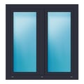 Zweiflügeliges Fenster 120,5x125 cm Anthrazit Feinstruktur