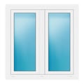 Zweiflügeliges Fenster 107x110 cm Weiß