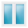 Zweiflügeliges Fenster 122x122 cm Weiß