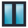 Zweiflügeliges Fenster 120x125 cm Anthrazit genarbt