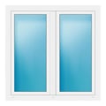 Zweiflügeliges Fenster 133x133 cm Weiß