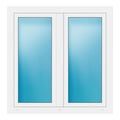 Zweiflügeliges Fenster 118,6x120,5 cm Weiß