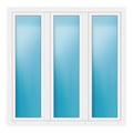 Dreiflügeliges Fenster 170x170 cm Weiß