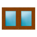 Zweiflügeliges Fenster 120x80 cm Golden Oak genarbt