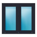 Zweiflügeliges Fenster 120x111 cm Anthrazit genarbt