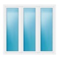 Dreiflügeliges Fenster 190x180 cm Weiß