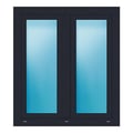 Zweiflügeliges Fenster 105x118 cm Anthrazit genarbt