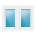 Zweiflügeliges Fenster 105,6x82 cm Weiß