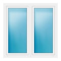 Zweiflügeliges Fenster 139x140 cm Weiß